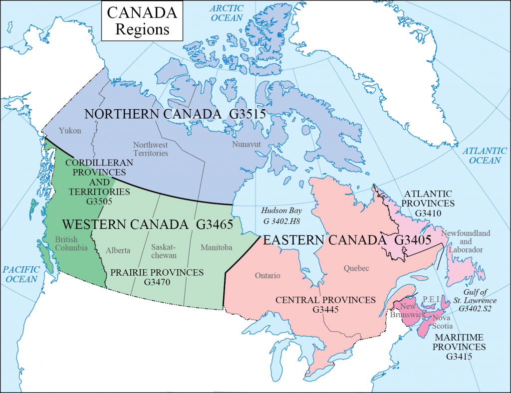 Canada Regioncode LC G Schedule Map 3: Canada Regions – Western Association of Map Libraries